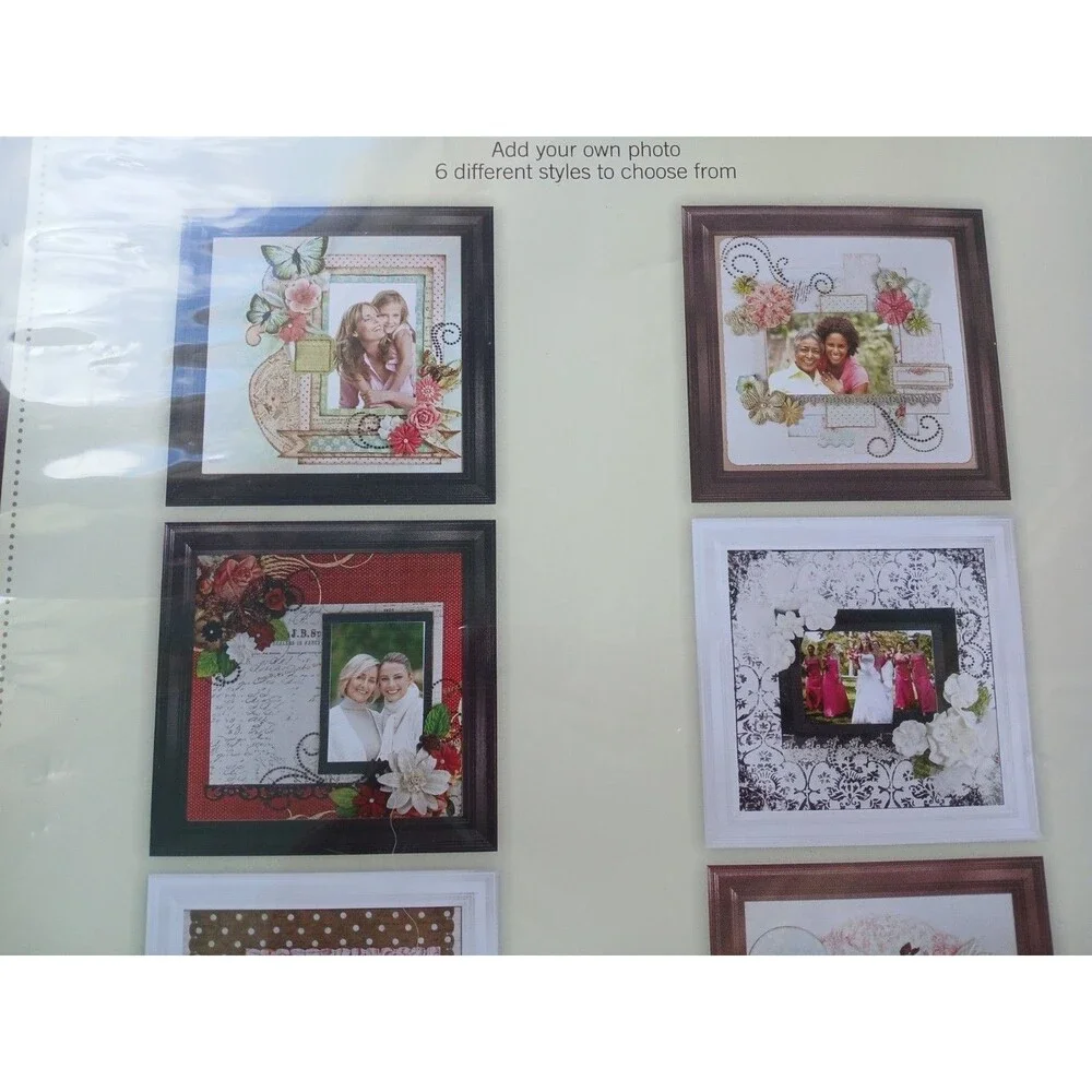 3D Butterflies & Flowers Just Add Photo Recollections-Framed Scrapbook Page-New